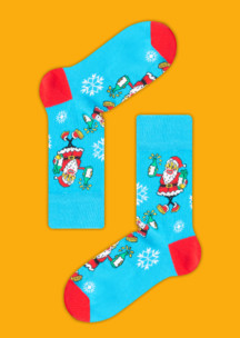 Носки Дед Мороз - синий нос